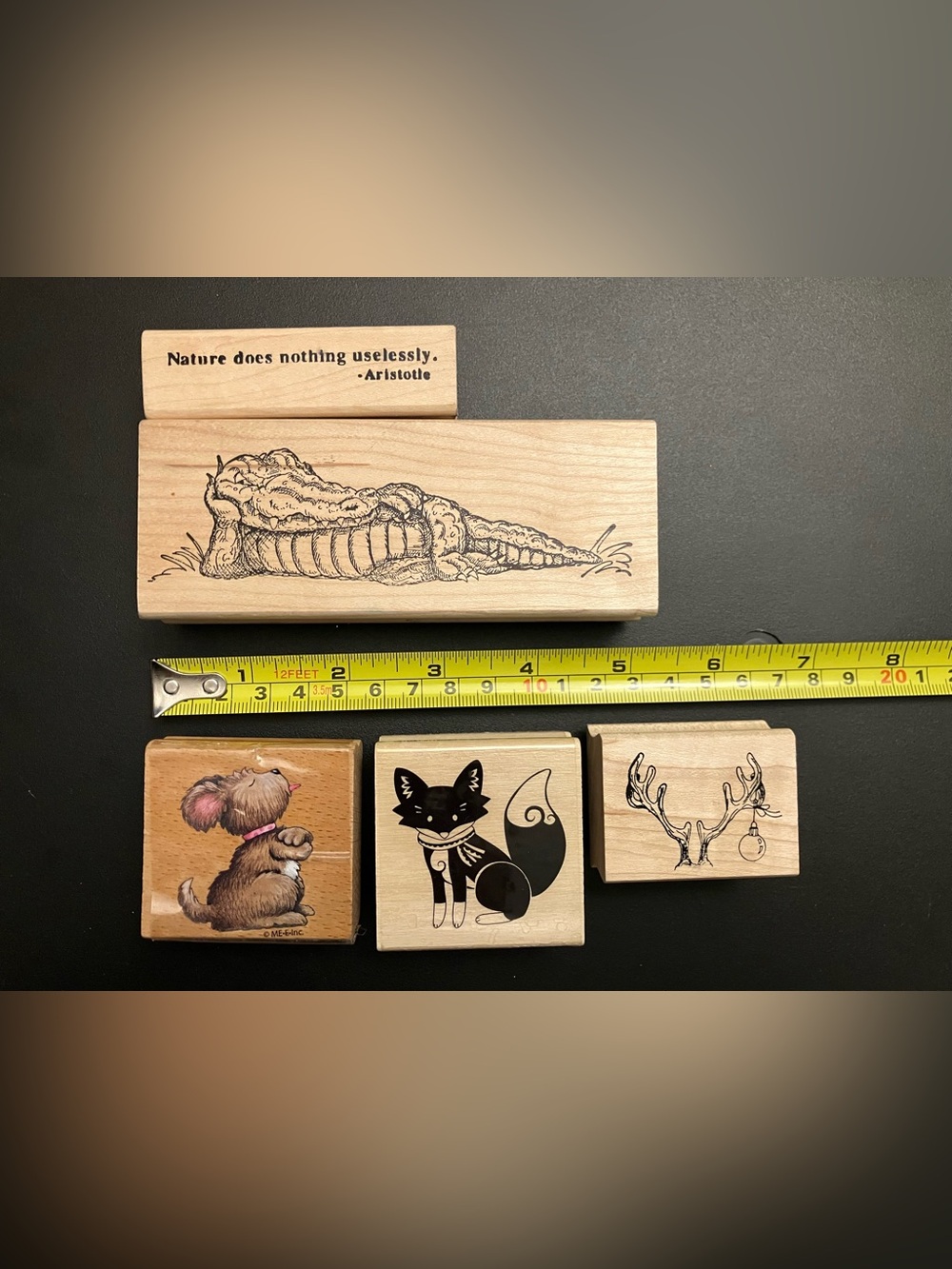 Wooden Small Pets Toy Stamp - Black Fox Design